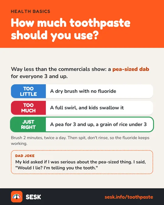 SESK card: How much toothpaste should you use?